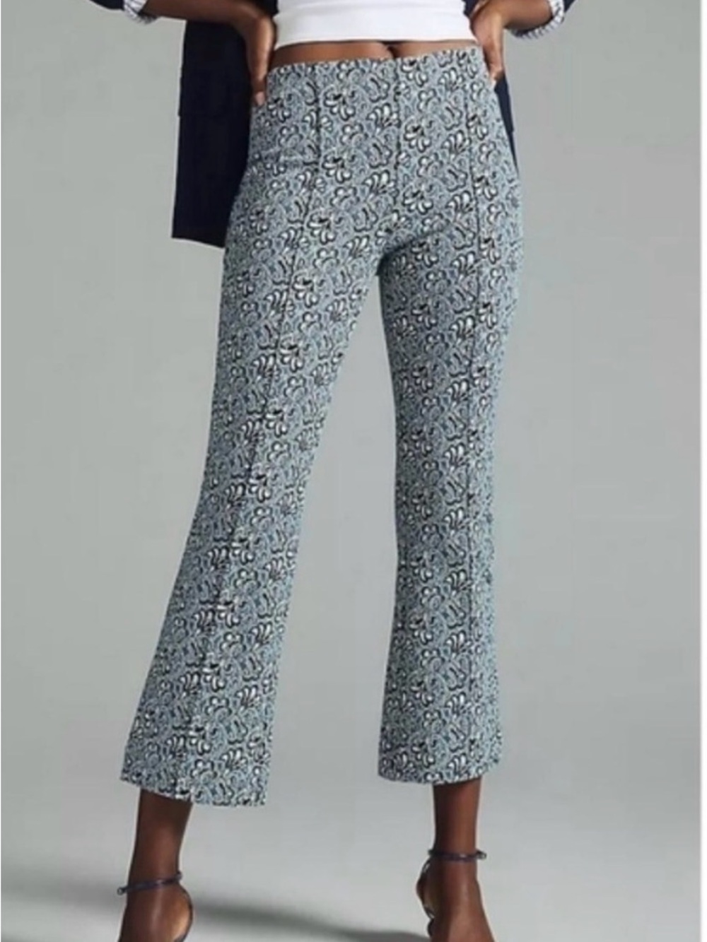Anthropologie Maeve Margot Floral Printed Cropped Flare Pants